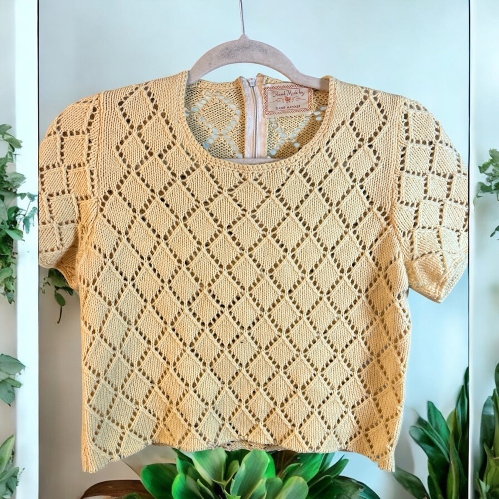 Handmade Yellow Crocheted Crop Top